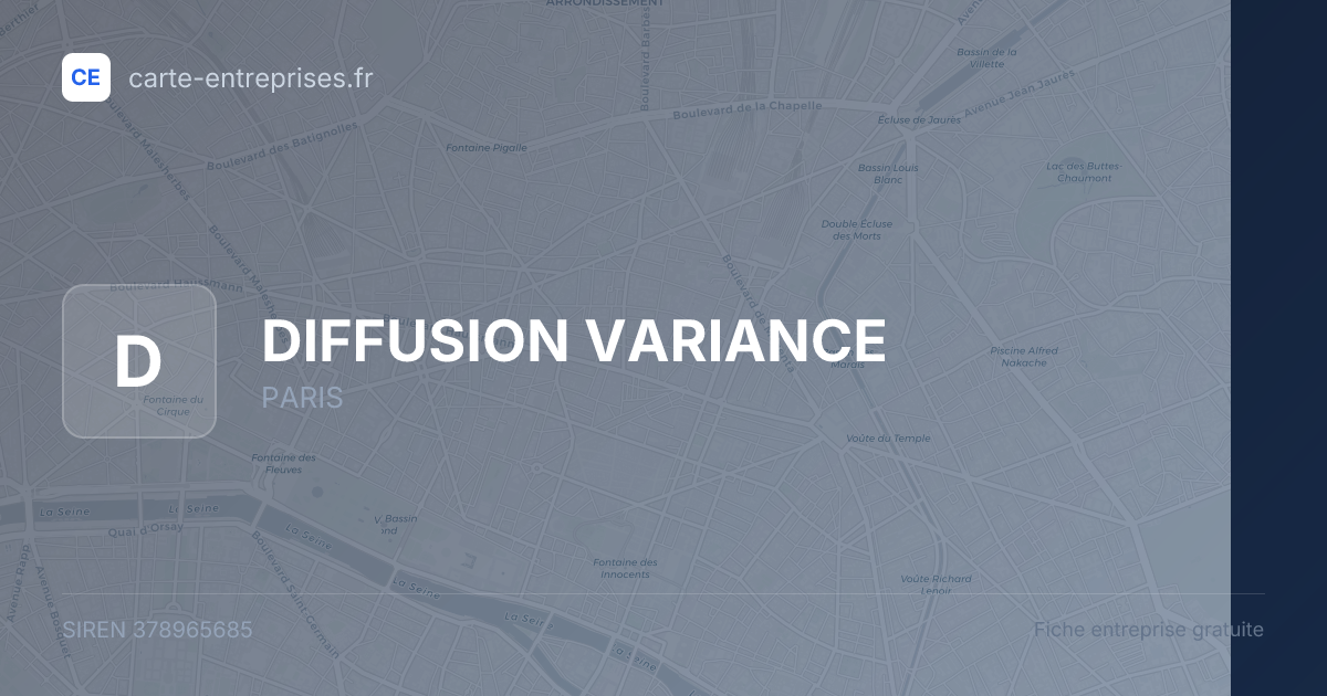 DIFFUSION VARIANCE — 378965685 — fiche entreprise
