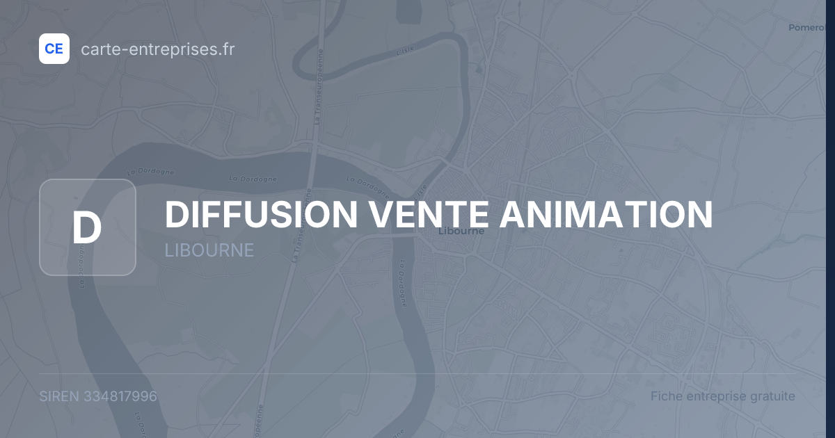 DIFFUSION VENTE ANIMATION — 334817996 — fiche entreprise