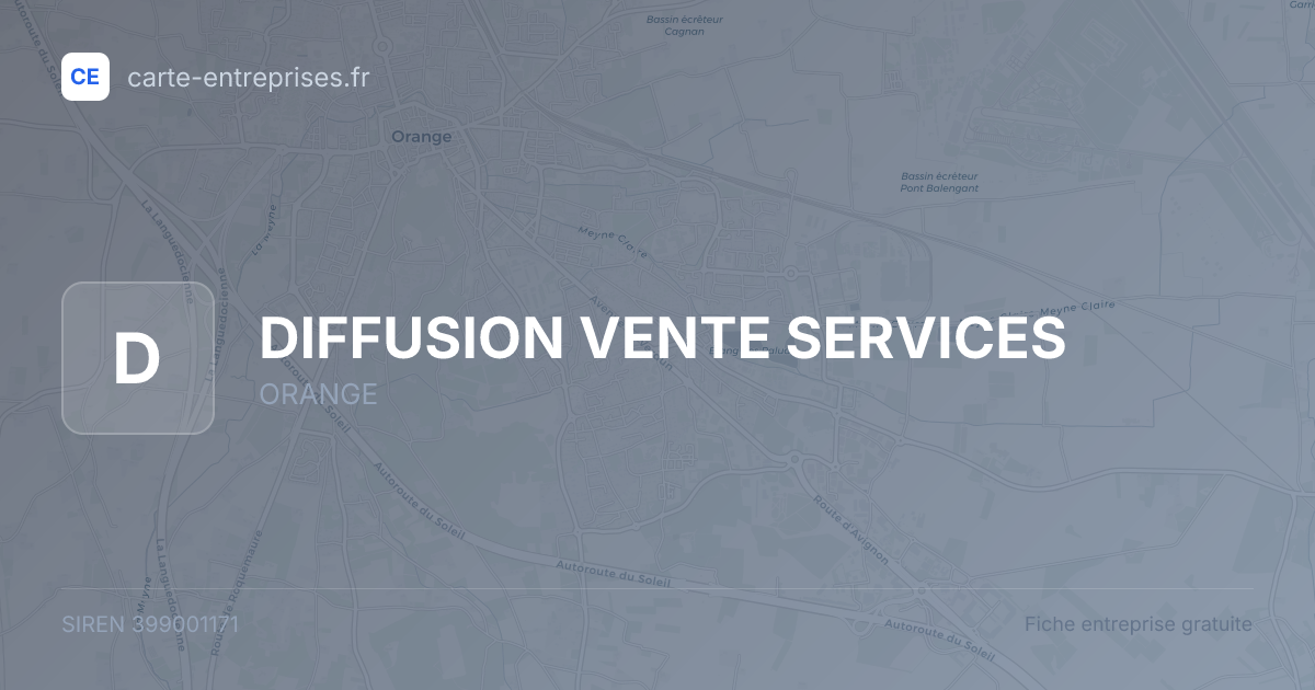 DIFFUSION VENTE SERVICES — 399001171 — fiche entreprise