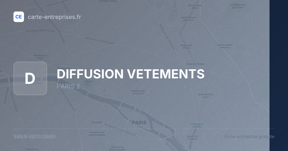 DIFFUSION VETEMENTS — 692033889 — fiche entreprise