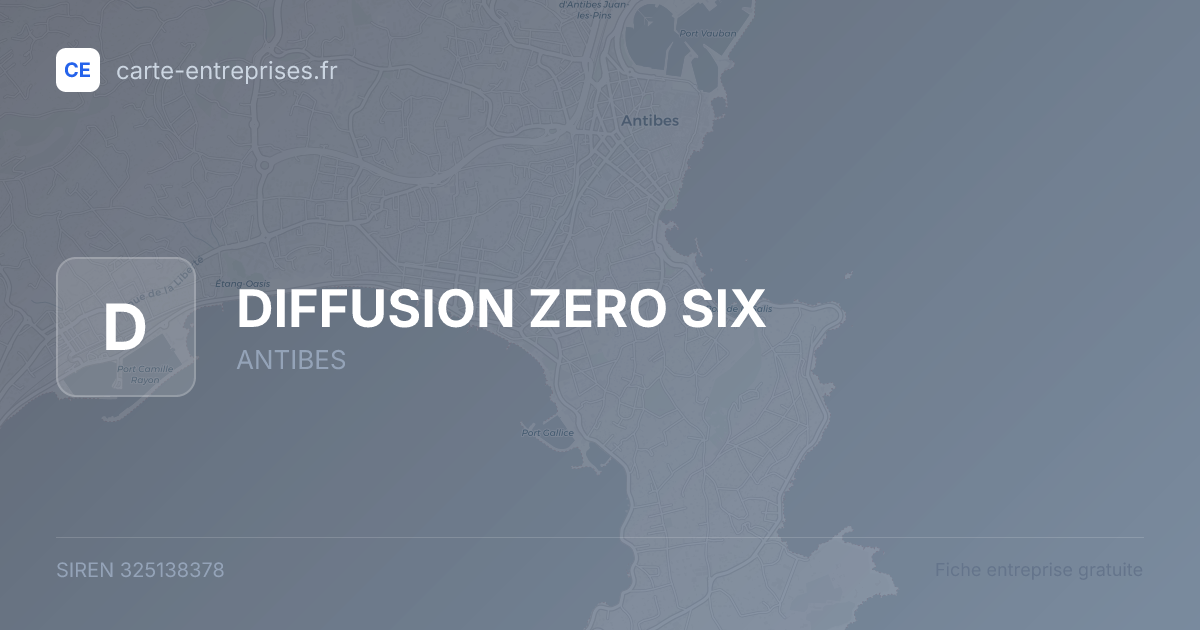 DIFFUSION ZERO SIX — 325138378 — fiche entreprise