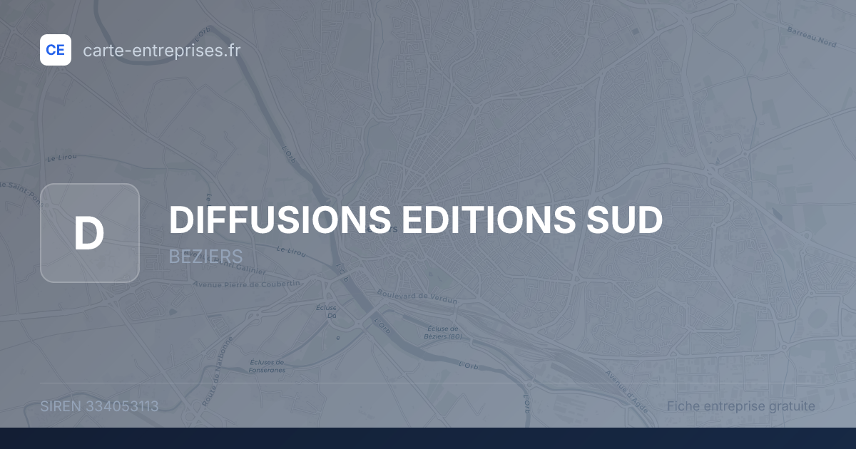 DIFFUSIONS EDITIONS SUD — 334053113 — fiche entreprise