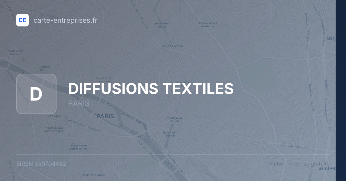 DIFFUSIONS TEXTILES — 350704482 — fiche entreprise