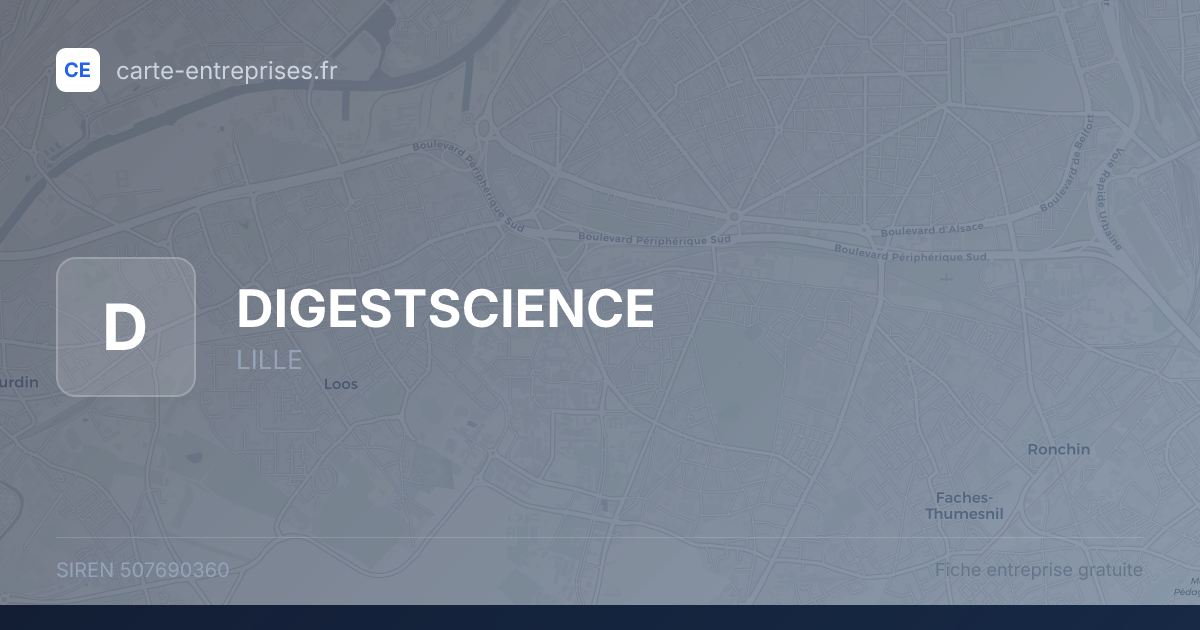 DIGESTSCIENCE — 507690360 — fiche entreprise