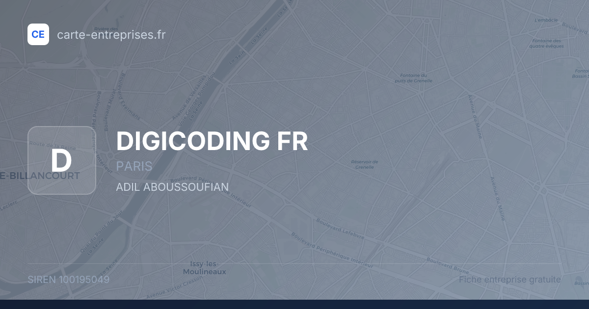 DIGICODING FR — 100195049 — fiche entreprise