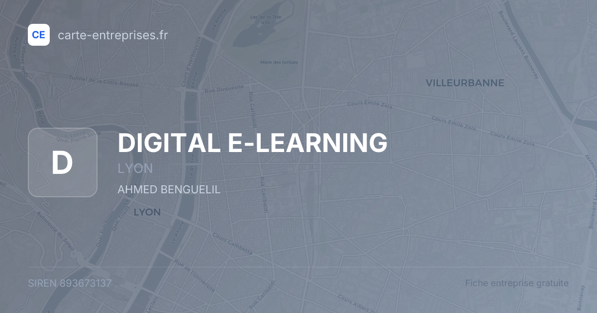 DIGITAL E-LEARNING — 893673137 — fiche entreprise