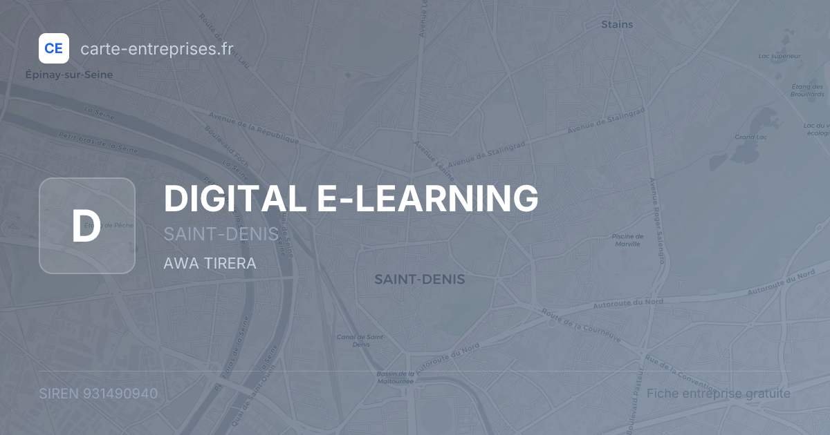 DIGITAL E-LEARNING — 931490940 — fiche entreprise