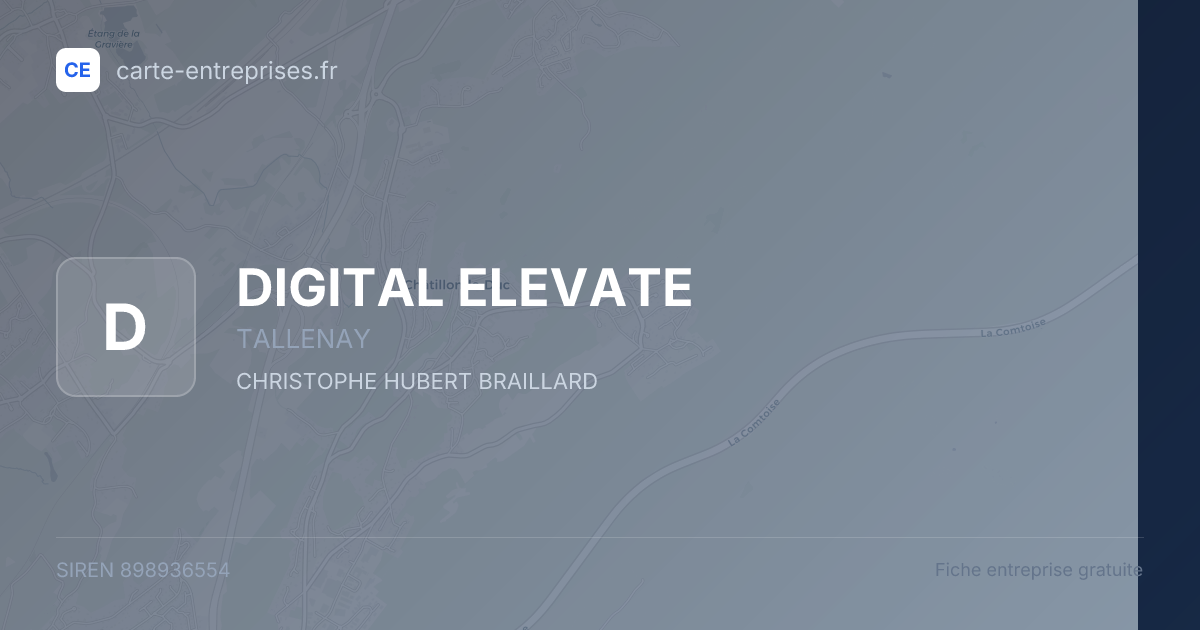DIGITAL ELEVATE — 898936554 — fiche entreprise