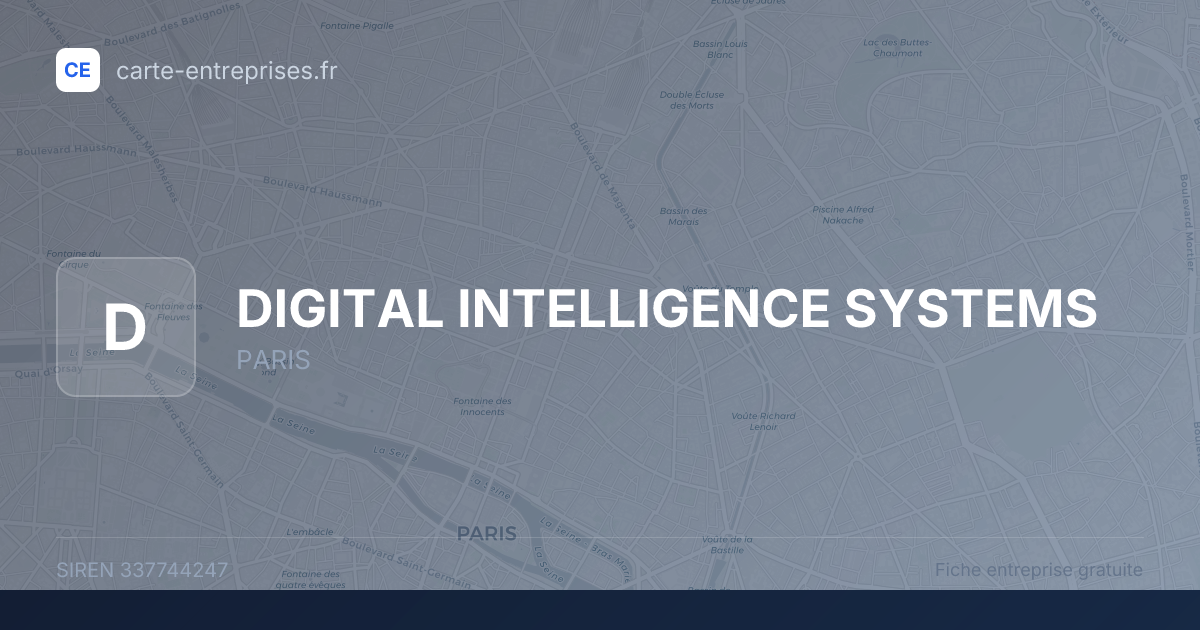 DIGITAL INTELLIGENCE SYSTEMS — 337744247 — fiche entreprise