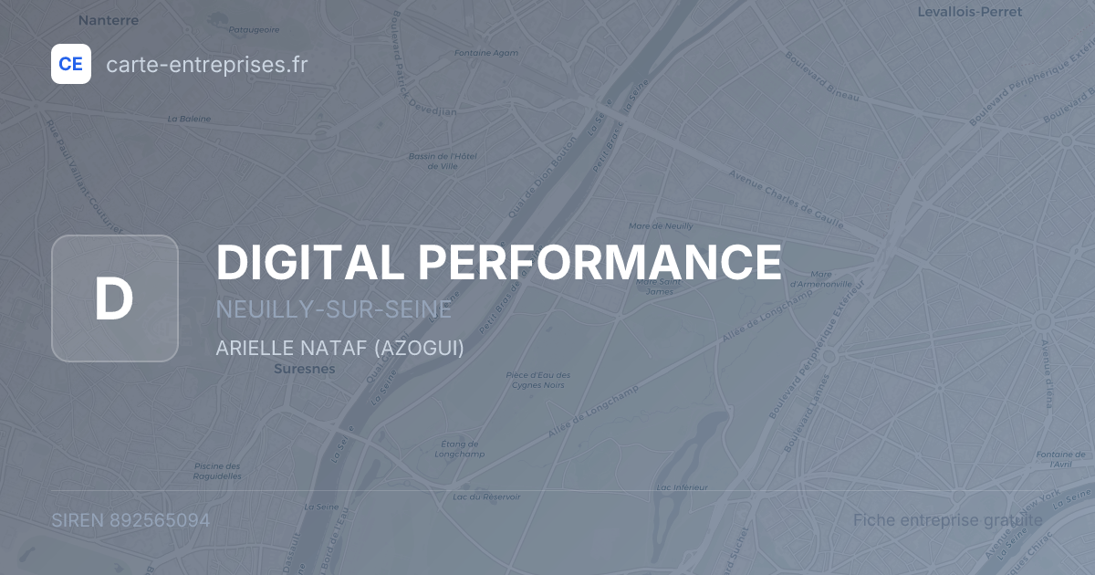 DIGITAL PERFORMANCE — 892565094 — fiche entreprise