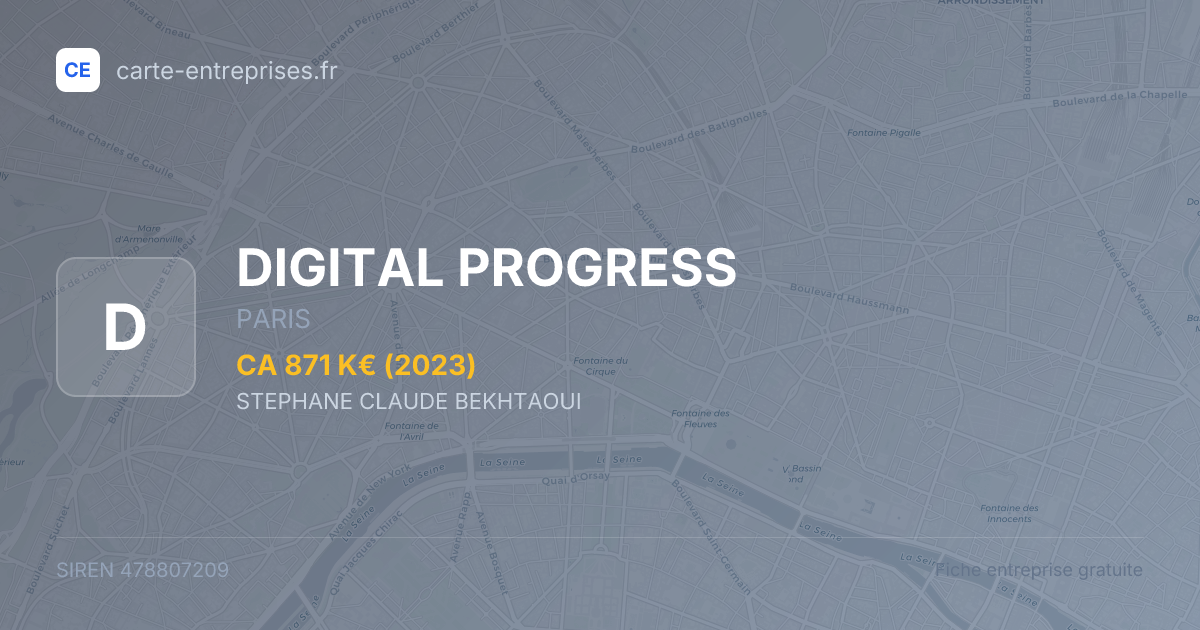 DIGITAL PROGRESS — 478807209 — fiche entreprise