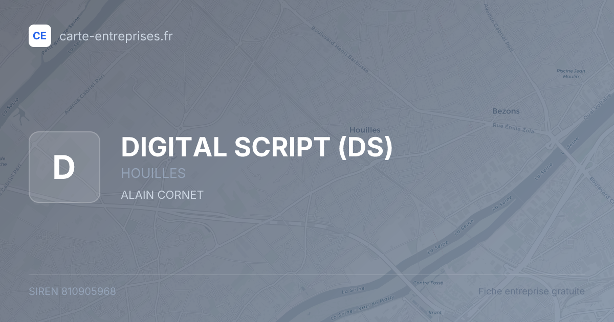DIGITAL SCRIPT (DS) — 810905968 — fiche entreprise