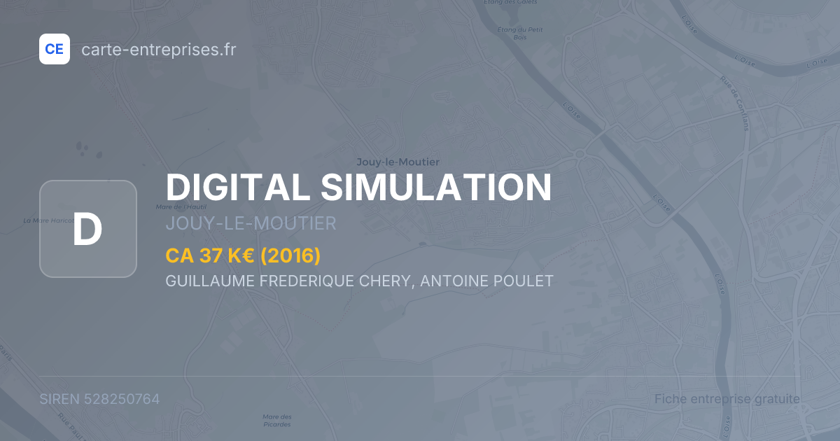 DIGITAL SIMULATION — 528250764 — fiche entreprise