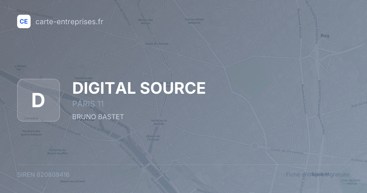 DIGITAL SOURCE — 820809416 — fiche entreprise