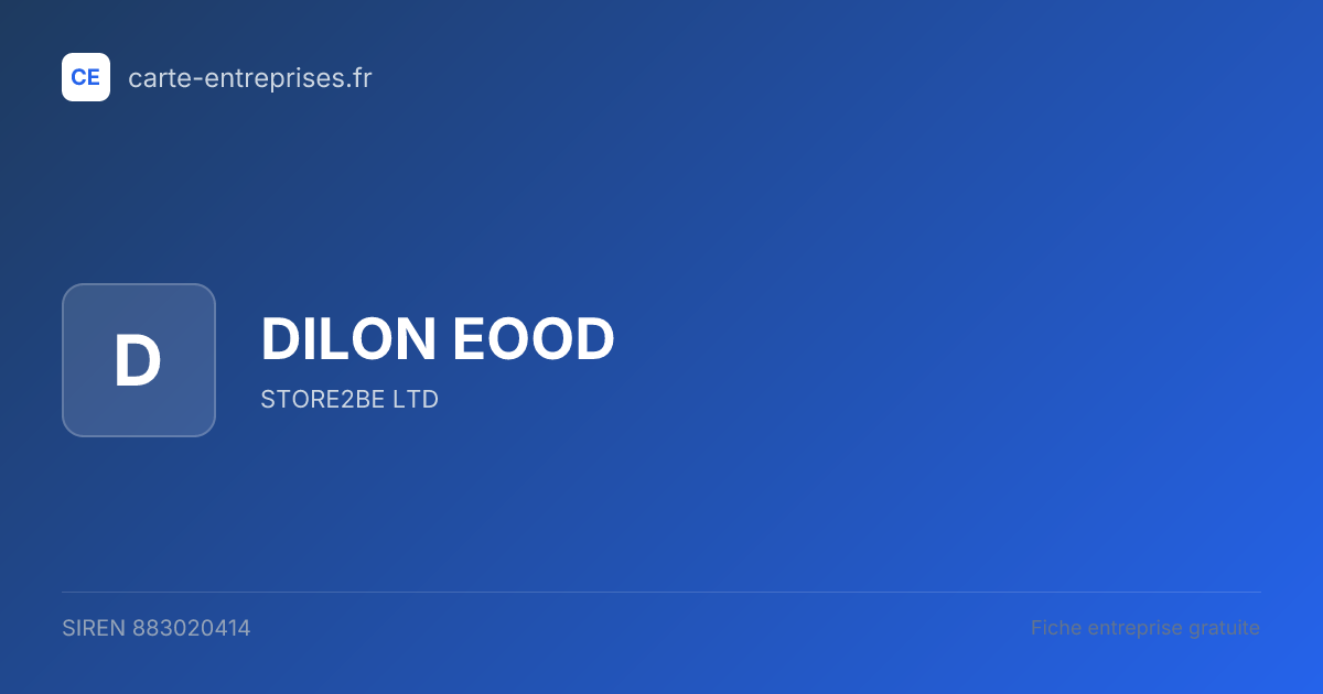 DILON EOOD — 883020414 — fiche entreprise
