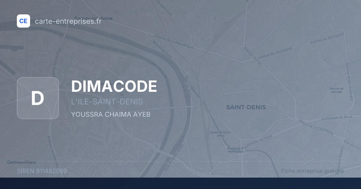 DIMACODE — 911482099 — fiche entreprise
