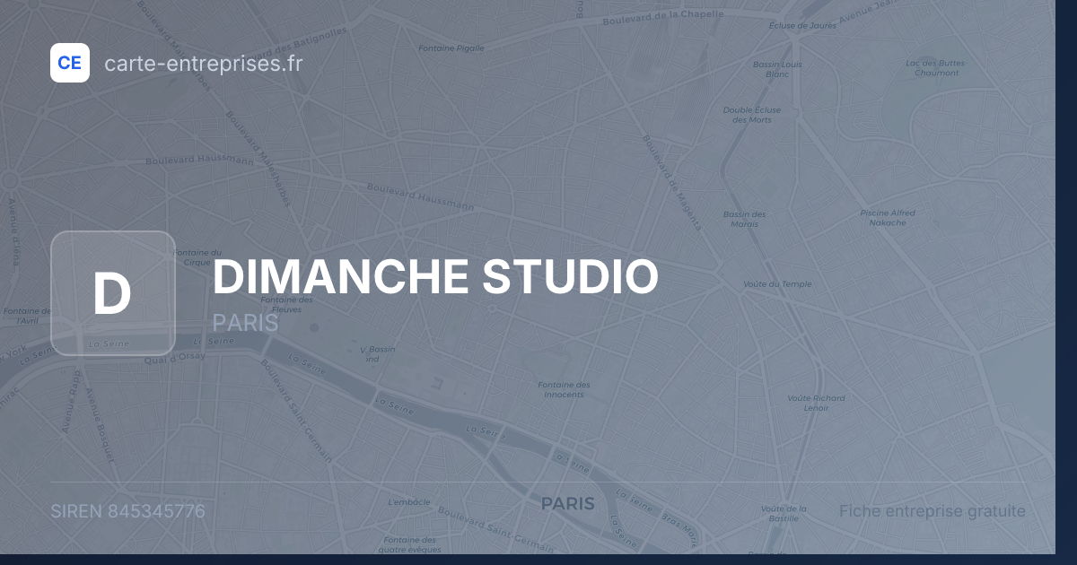 DIMANCHE STUDIO — 845345776 — fiche entreprise