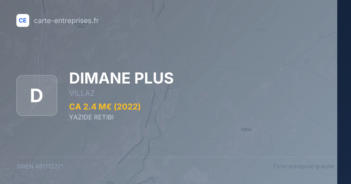 DIMANE PLUS — 481712271 — fiche entreprise