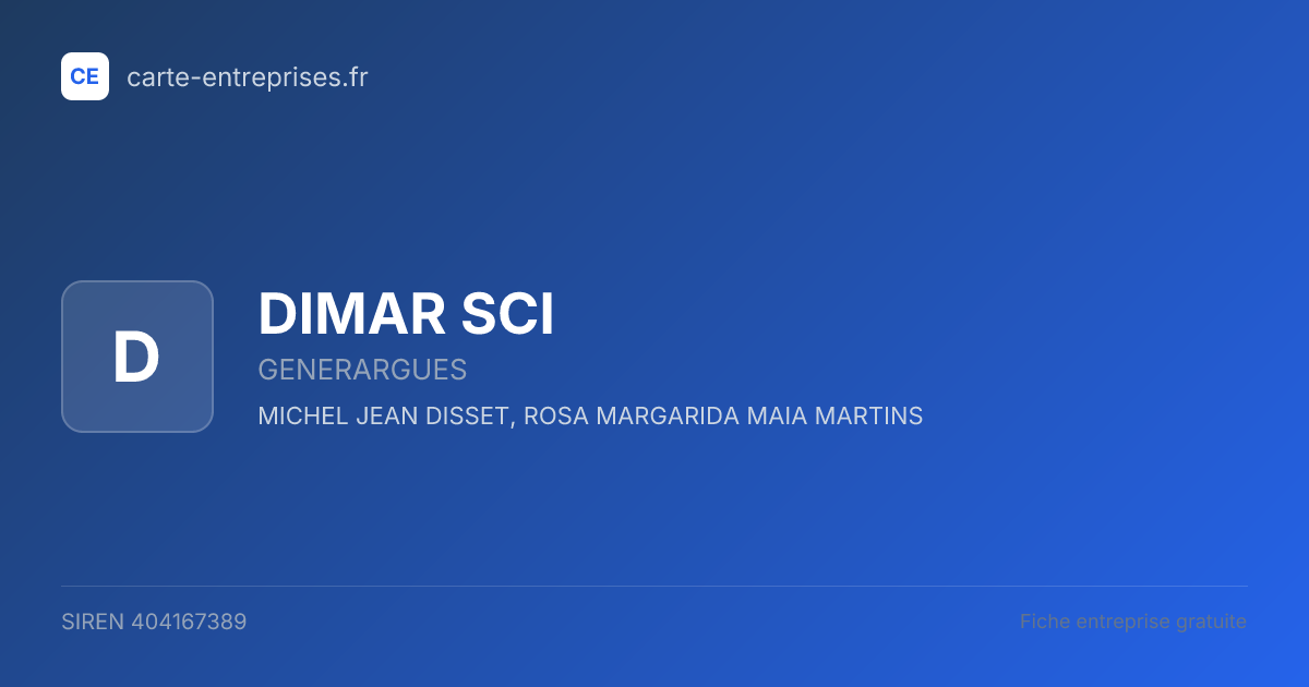 DIMAR SCI — 404167389 — fiche entreprise