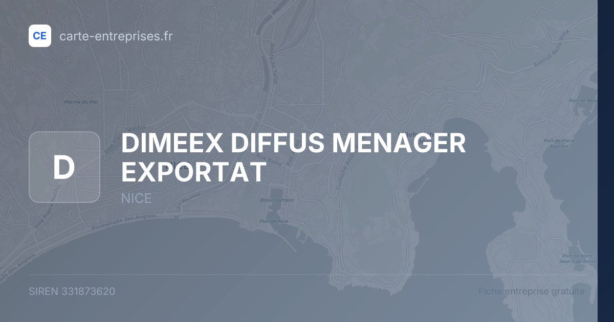 DIMEEX DIFFUS MENAGER EXPORTAT — 331873620 — fiche entreprise