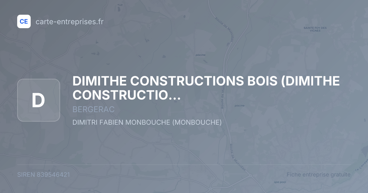 DIMITHE CONSTRUCTIONS BOIS — 839546421 — fiche entreprise