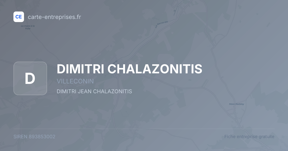 DIMITRI CHALAZONITIS — 893853002 — fiche entreprise