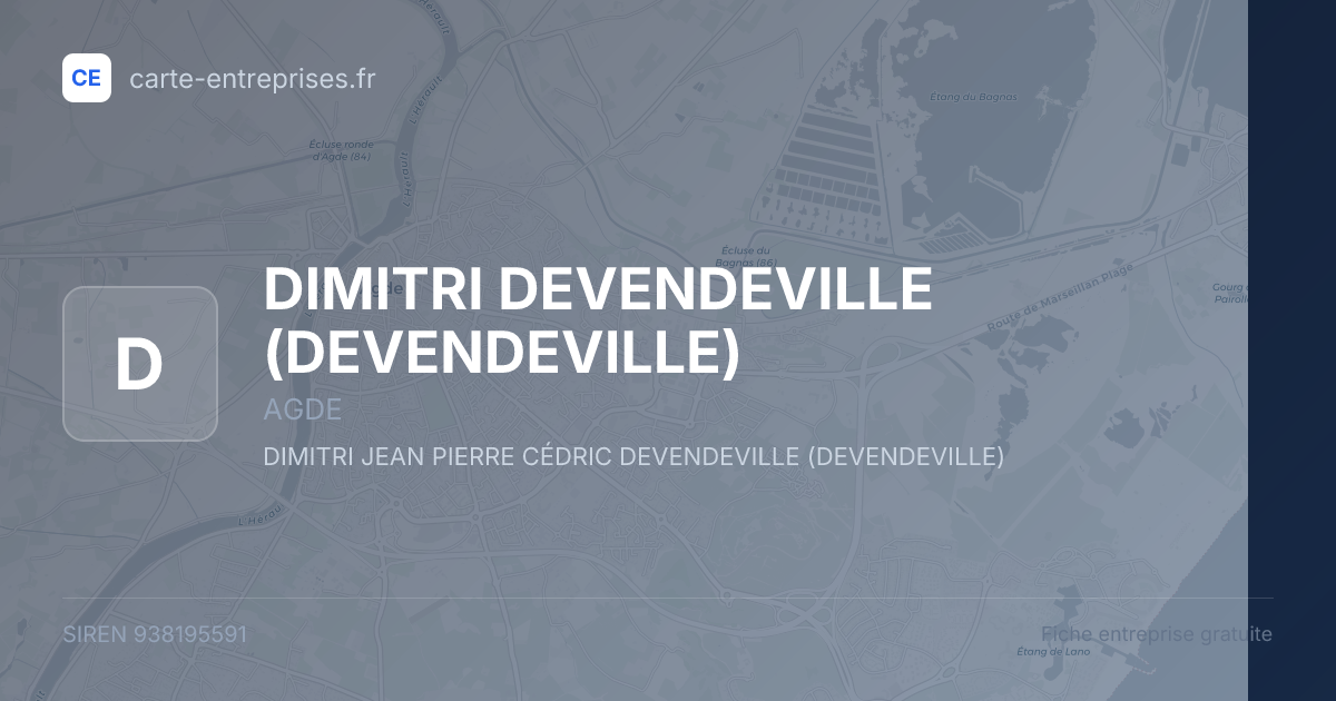 DIMITRI DEVENDEVILLE (DEVENDEVILLE) — 938195591 — fiche entreprise