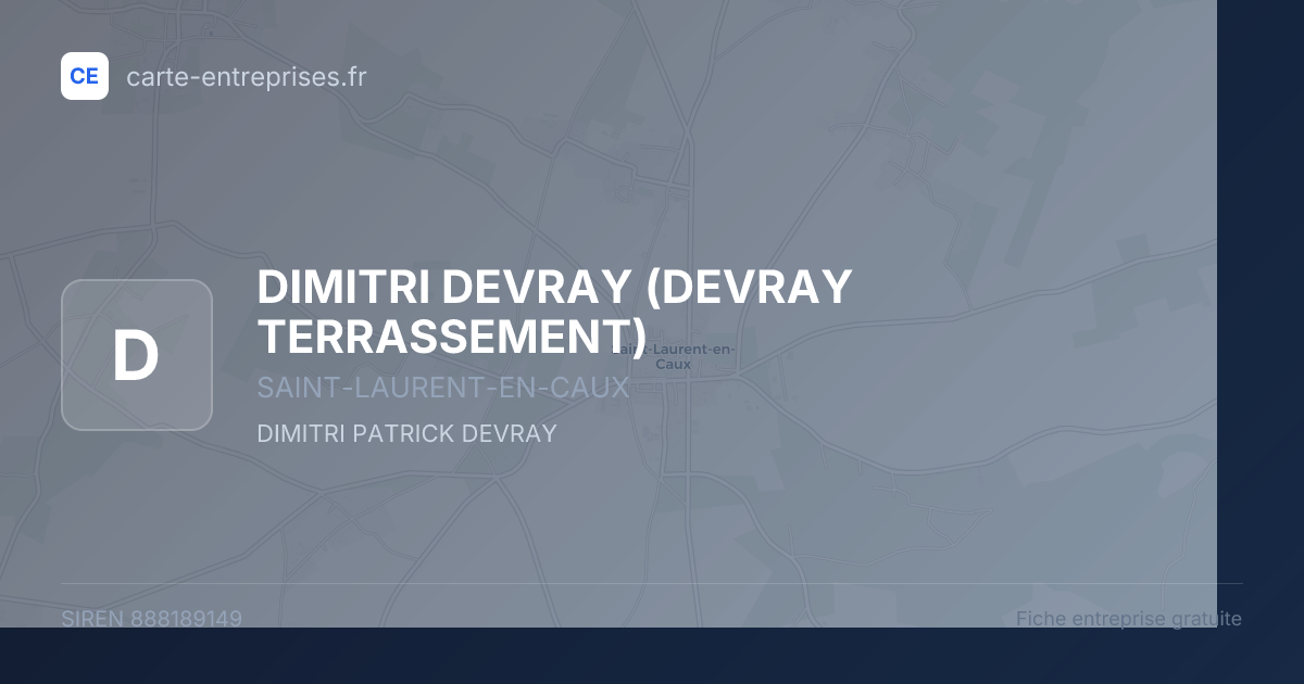 DIMITRI DEVRAY (DEVRAY TERRASSEMENT) — 888189149 — fiche entreprise
