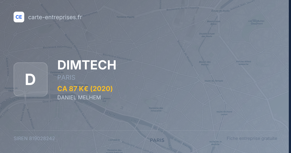 DIMTECH — 819028242 — fiche entreprise