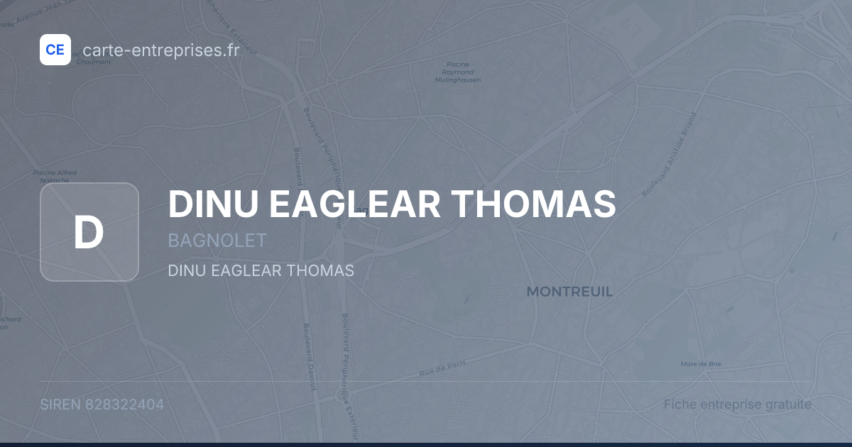 DINU EAGLEAR THOMAS — 828322404 — fiche entreprise
