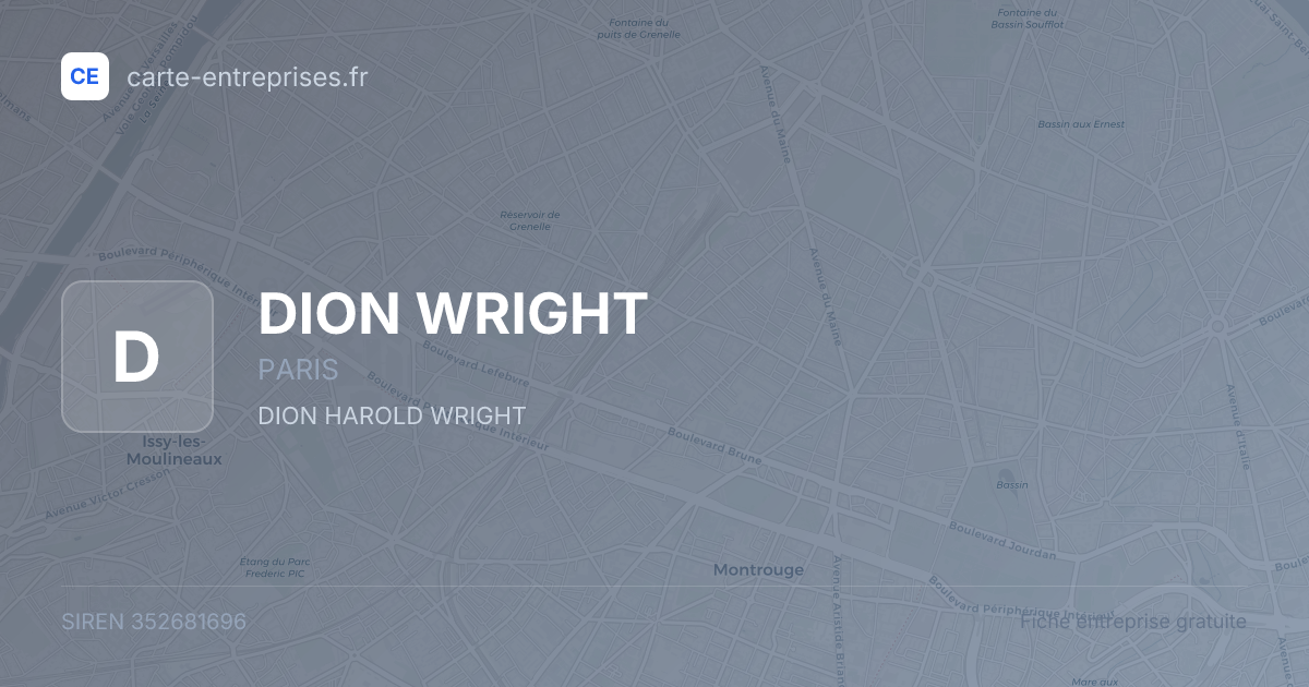 DION WRIGHT — 352681696 — fiche entreprise