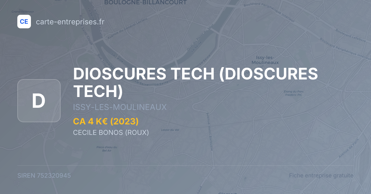 DIOSCURES TECH — 752320945 — fiche entreprise