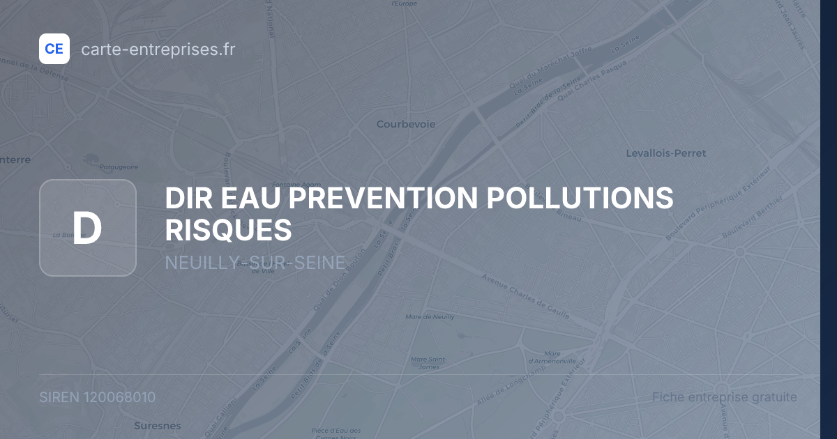 DIR EAU PREVENTION POLLUTIONS RISQUES — 120068010 — fiche entreprise