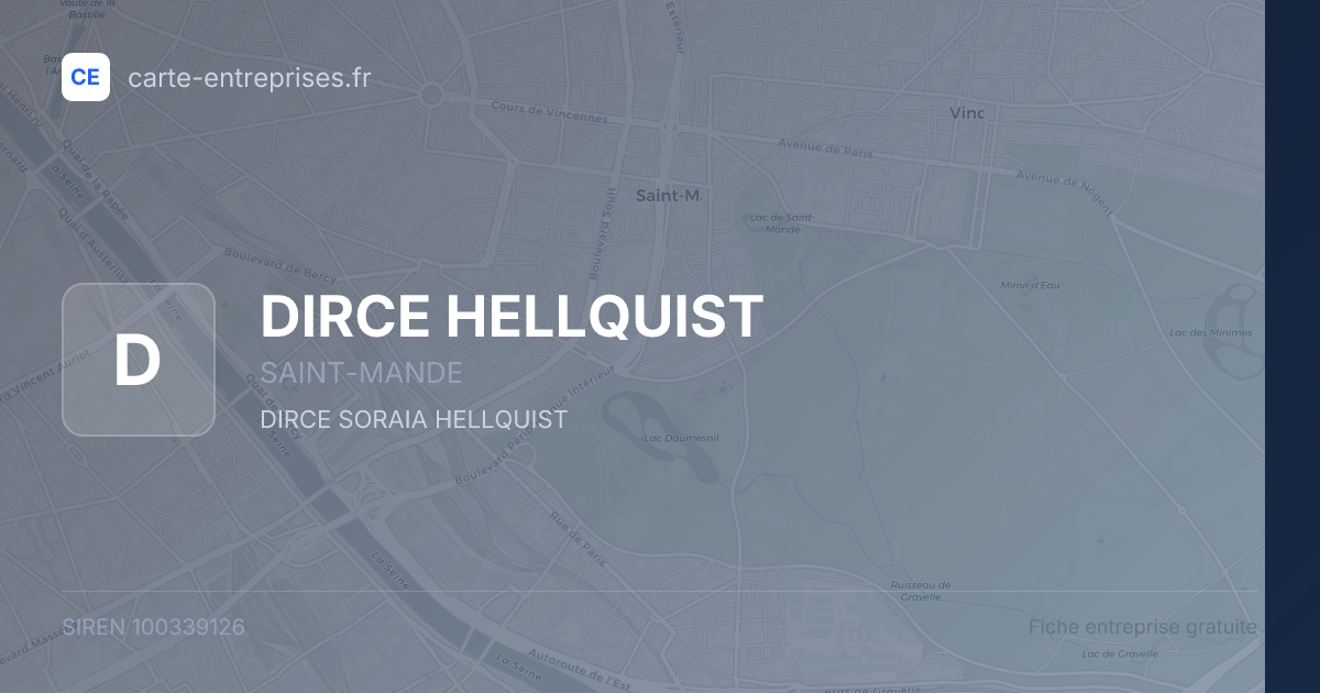 DIRCE HELLQUIST — 100339126 — fiche entreprise