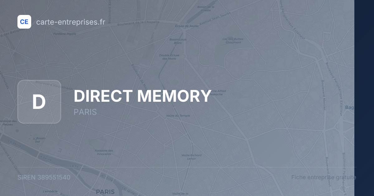 DIRECT MEMORY — 389551540 — fiche entreprise
