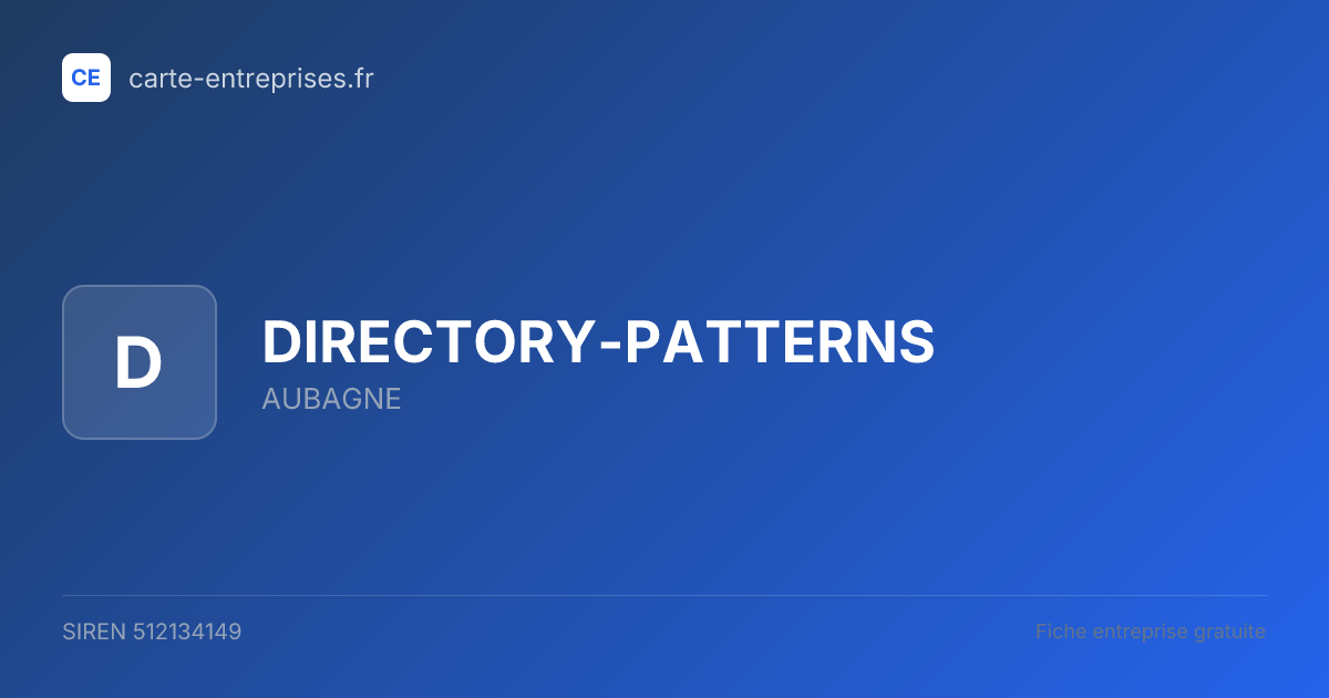 DIRECTORY-PATTERNS — 512134149 — fiche entreprise