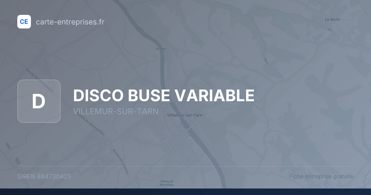 DISCO BUSE VARIABLE — 884730425 — fiche entreprise