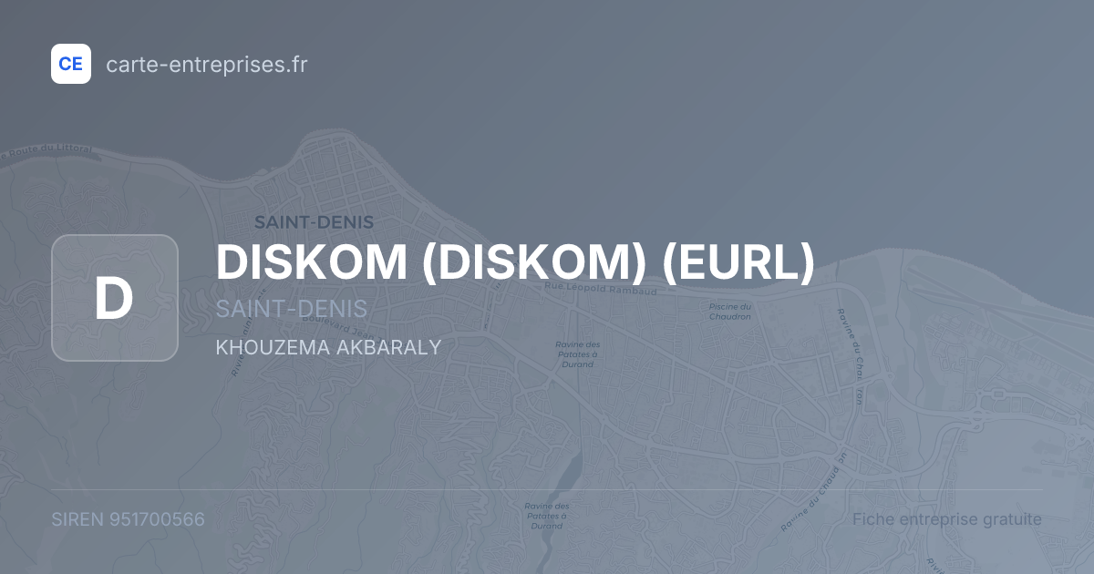 DISKOM (DISKOM) (EURL) — 951700566 — fiche entreprise