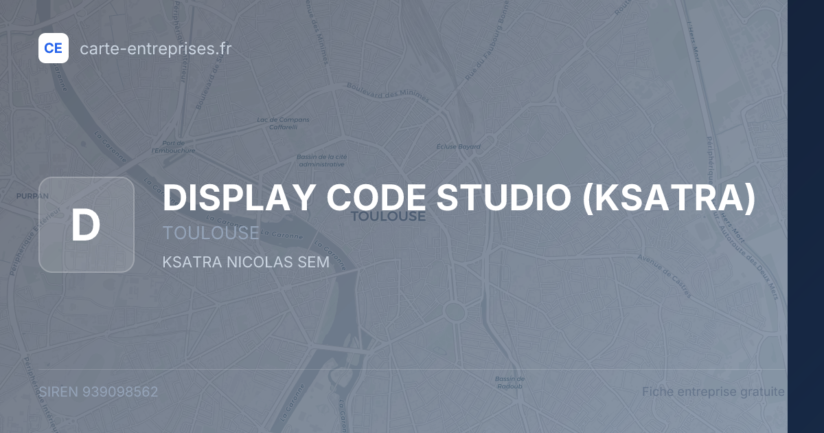 DISPLAY CODE STUDIO (KSATRA) — 939098562 — fiche entreprise