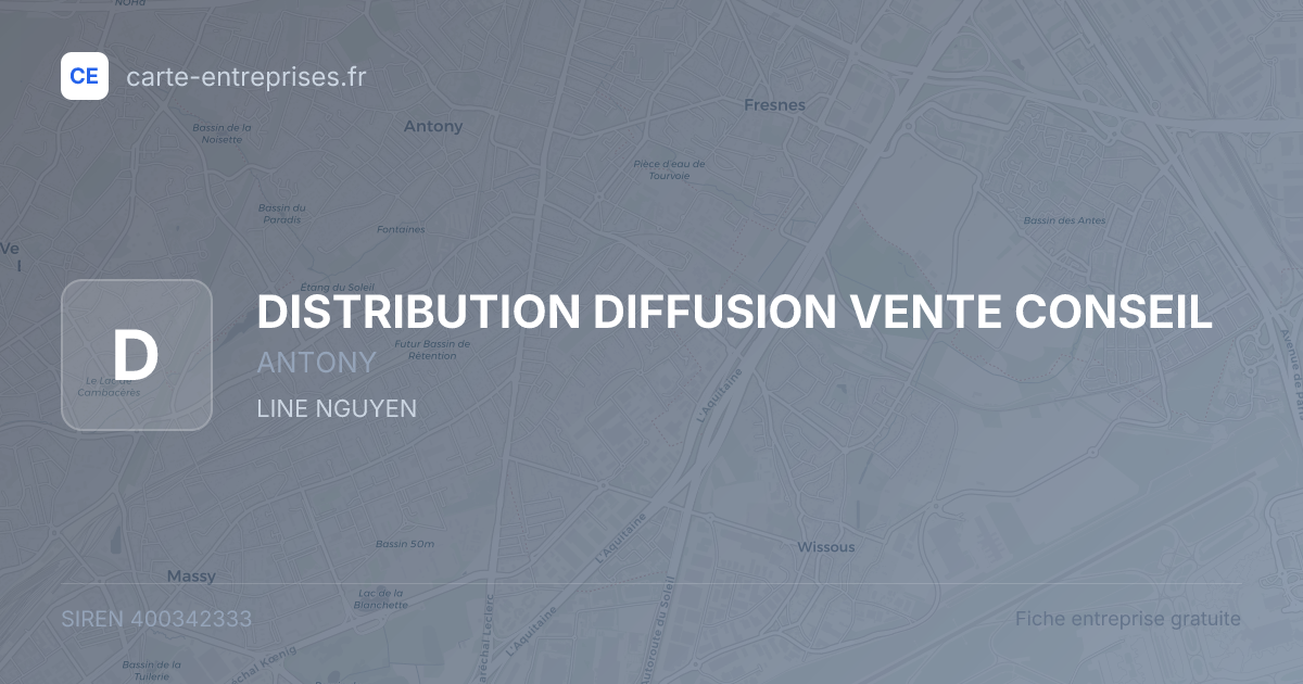 DISTRIBUTION DIFFUSION VENTE CONSEIL — 400342333 — fiche entreprise