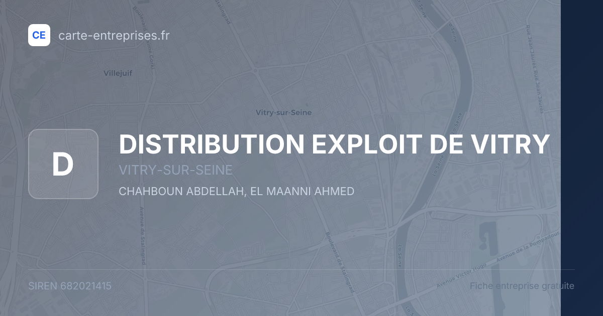 DISTRIBUTION EXPLOIT DE VITRY — 682021415 — fiche entreprise