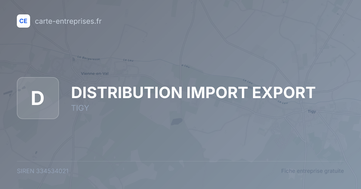 DISTRIBUTION IMPORT EXPORT — 334534021 — fiche entreprise