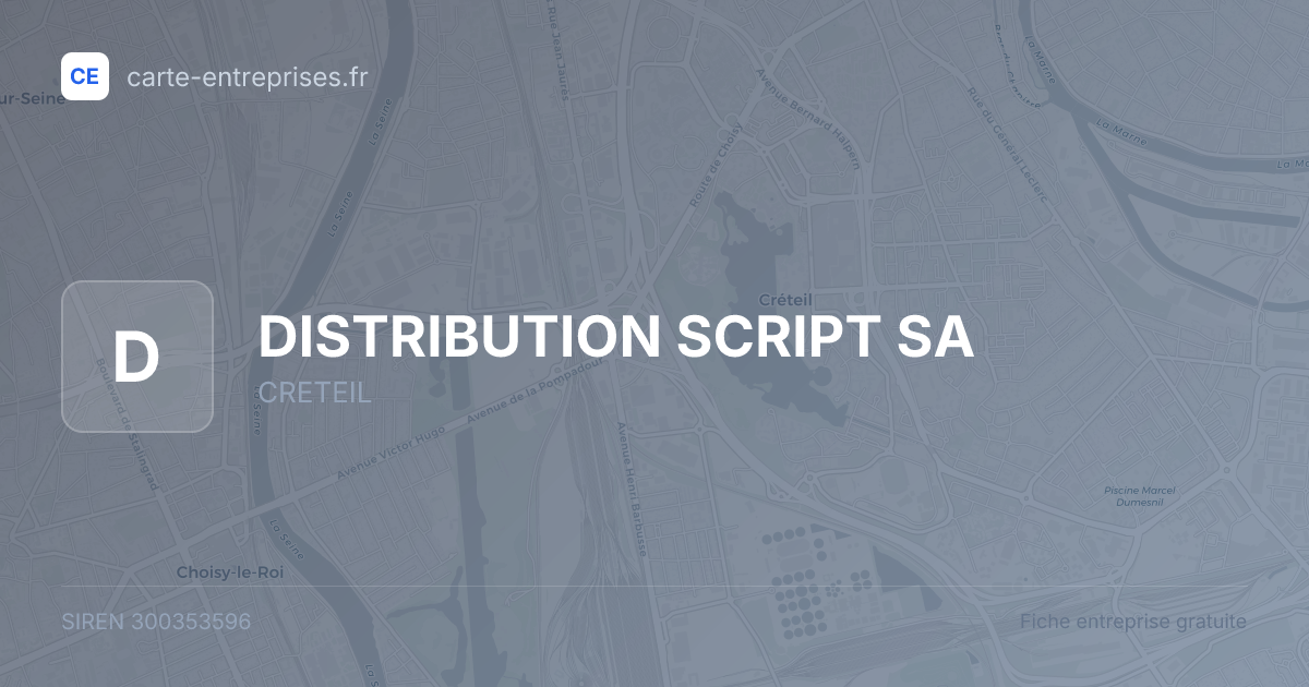 DISTRIBUTION SCRIPT SA — 300353596 — fiche entreprise
