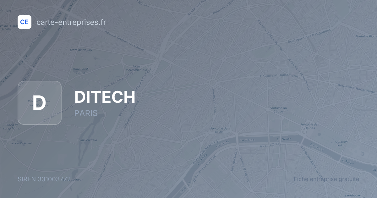 DITECH — 331003772 — fiche entreprise