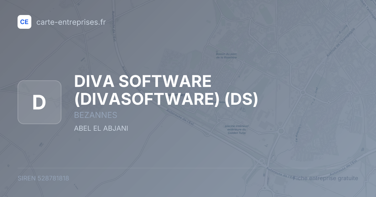DIVA SOFTWARE (DIVASOFTWARE) (DS) — 528781818 — fiche entreprise