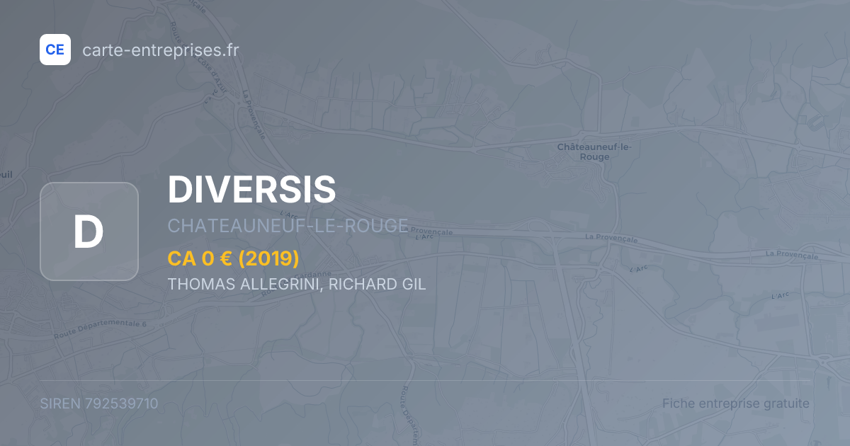 DIVERSIS — 792539710 — fiche entreprise