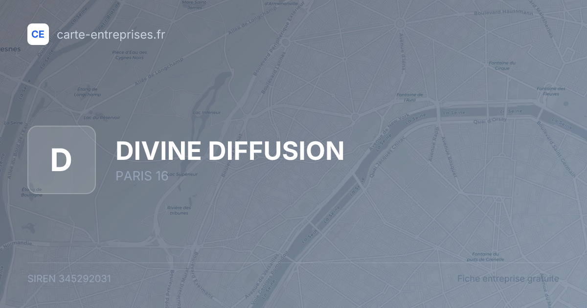 DIVINE DIFFUSION — 345292031 — fiche entreprise
