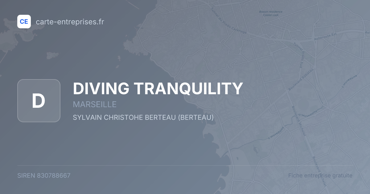 DIVING TRANQUILITY — 830788667 — fiche entreprise
