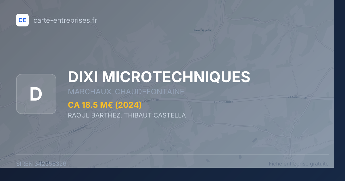 DIXI MICROTECHNIQUES — 342356326 — fiche entreprise