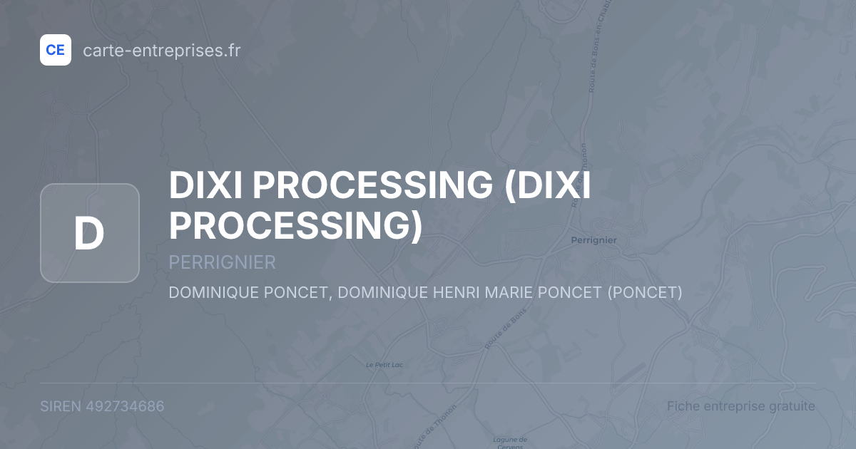 DIXI PROCESSING — 492734686 — fiche entreprise